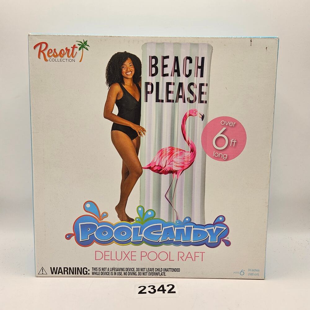 RESORT COLLECTION BEACH PLEASE 6FT POOLCANDY DELUXE POOL RAFT NIB